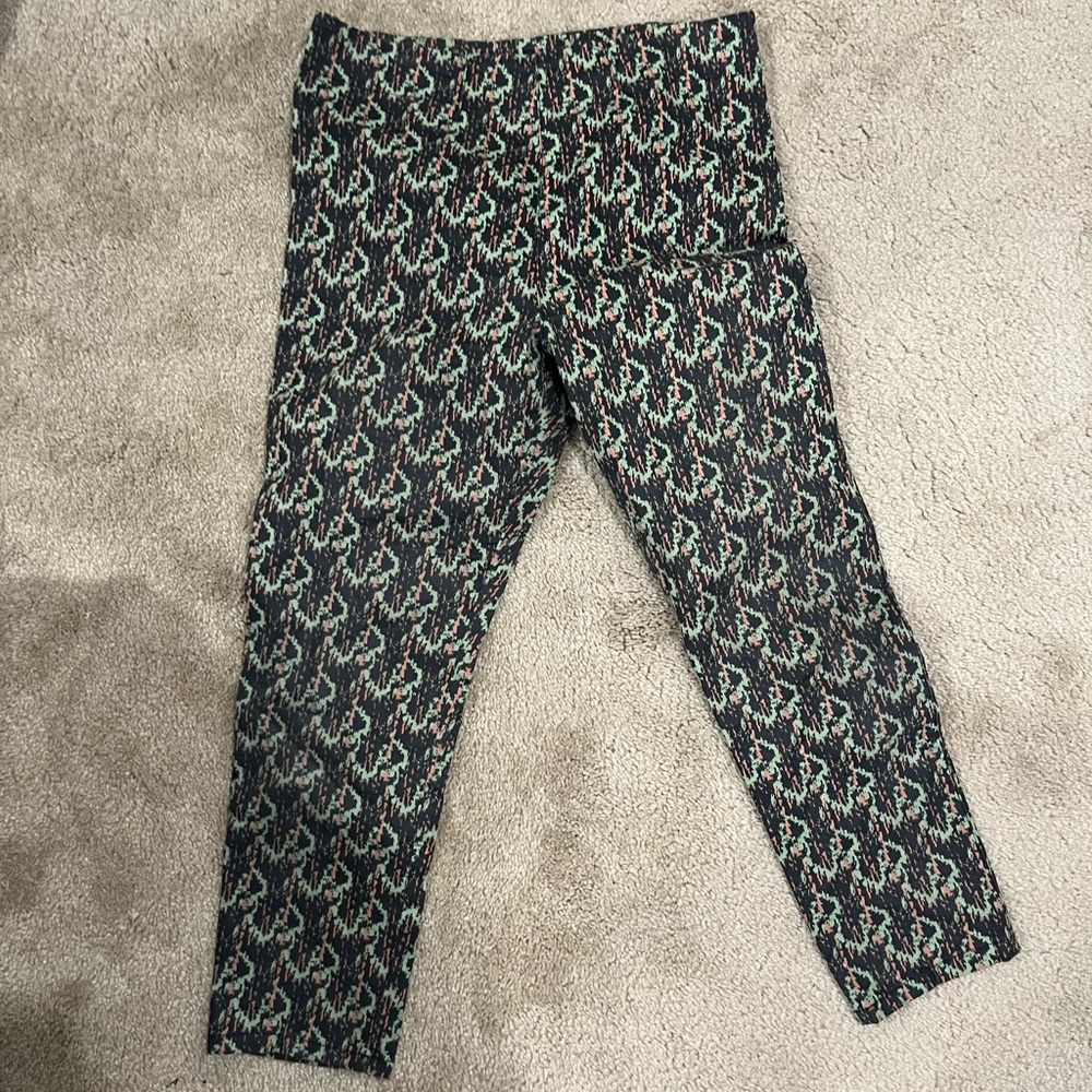 Patterned Black and Green Pants